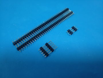 Cina 2.54mm-1np Pin Header Connector Double Row Faller H ： 2.5mm, Warna Hitam pabrik
