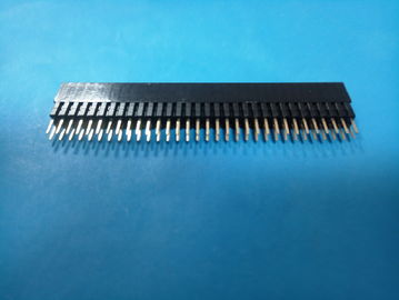 Cina 2.54mm np header perempuan Pin Header Connector H: 13.5mm, DIP, Warna Hitam pabrik