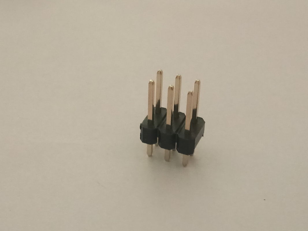 Gold Flash Plating 2 * 3 Pin Header Connector 2.54mm Pitch Electrical Pins Connectors